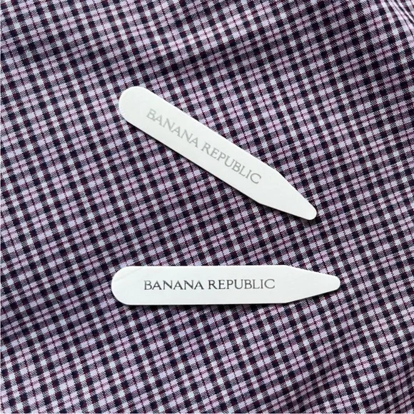 Banana Republic Men's Purple Striped Dress Shirt - Picture 6 of 8